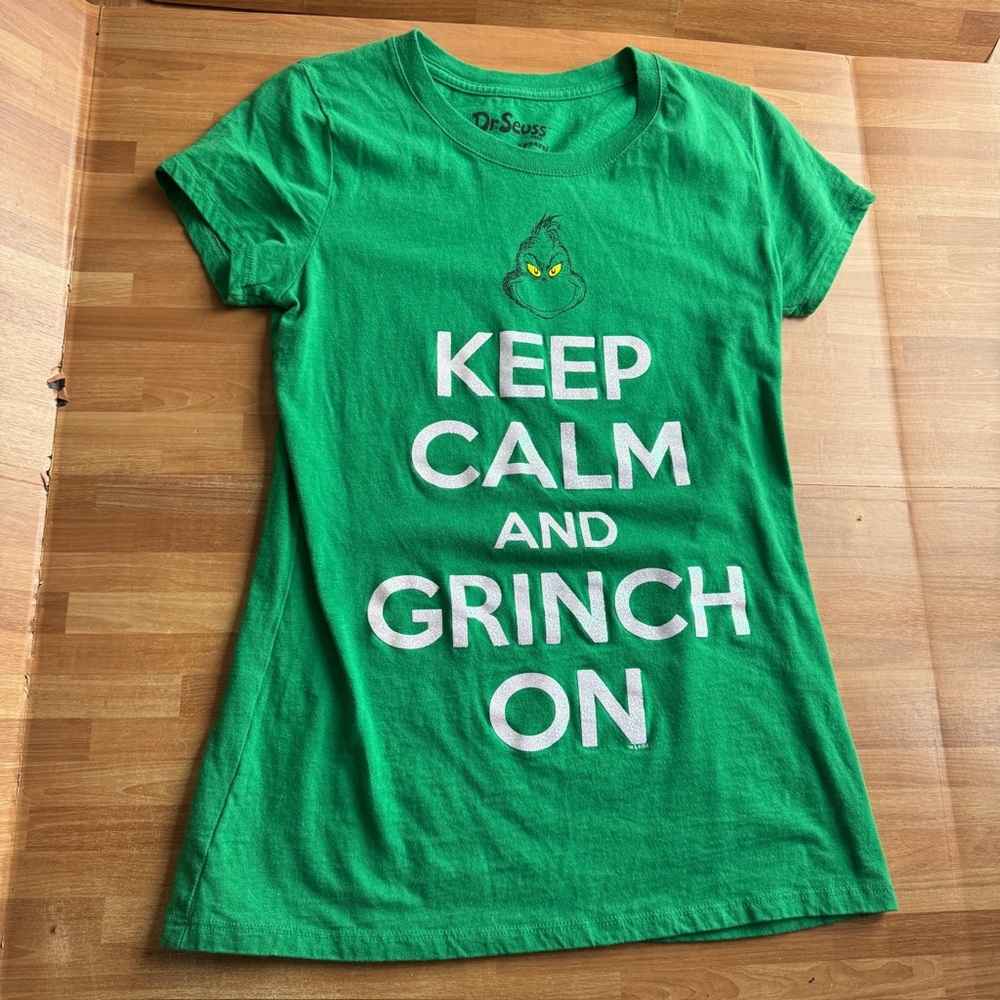 Dr. Suess the grinch green short sleeve unisex Christmas cotton T-shirt large